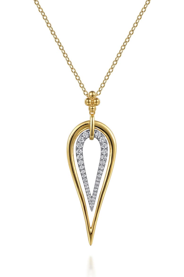 Bujuka 14k Gold Diamond Pendant Necklace, Main, color, 14K YELLOW/ WHITE GOLD