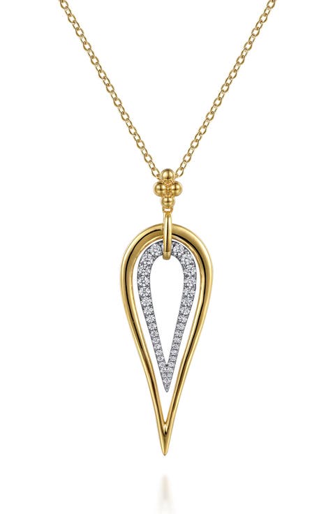 Bujuka 14k Gold Diamond Pendant Necklace