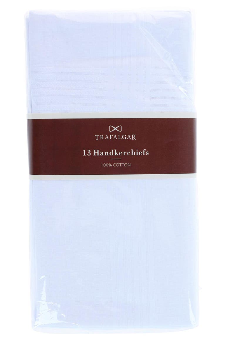Baker's Dozen 13-Pack Cotton Handkerchiefs, Alternate, color, WHITE