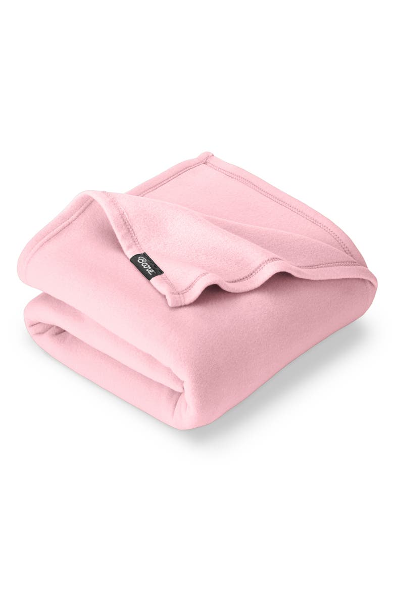 Lightweight Polar Fleece Throw Blanket, Main, color, Light Pink