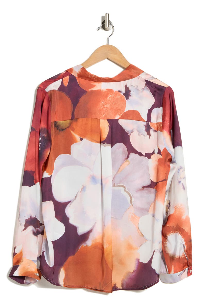 T Tahari Floral Button-Up Shirt, Alternate, color, Large Scale Floral