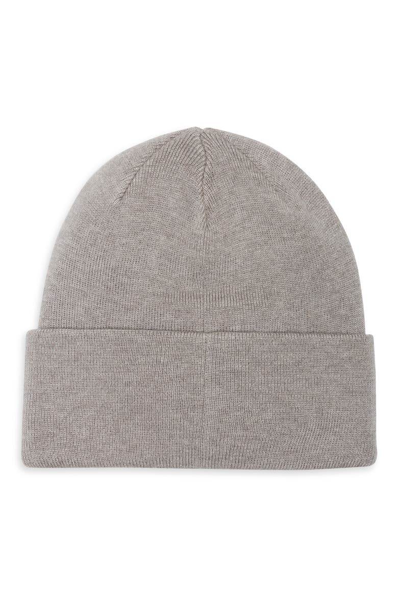 Raised Logo Cuff Knit Beanie, Alternate, color, LIGHT GREY
