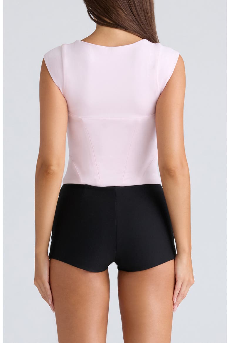 The Cap Sleeve Corset Top, Alternate, color, BALLERINA PINK