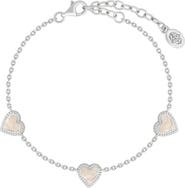 Karma and Luck Mother of Pearl Heart Charm Women's Bracelet in Sterling Silver - Joyful Connections