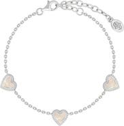 Karma and Luck Mother of Pearl Heart Charm Women's Bracelet in Sterling Silver - Joyful Connections