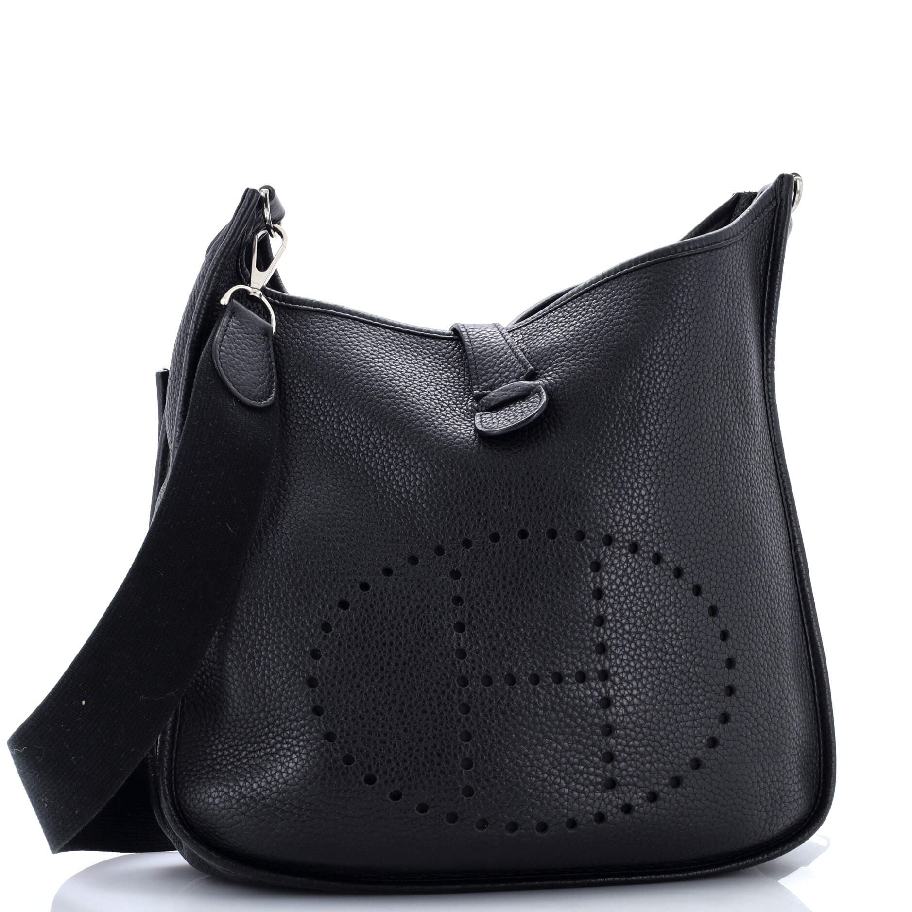 Pre-Owned Hermes Evelyne Bag Gen III Clemence GM, Alternate, color, Noir