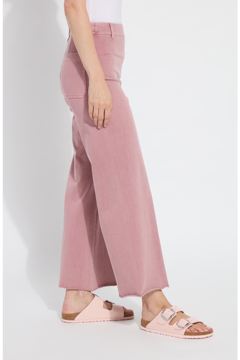 'Lyssentials Erin High Waist Ankle Wide Leg Denim Jeans, Alternate, color, MAUVE