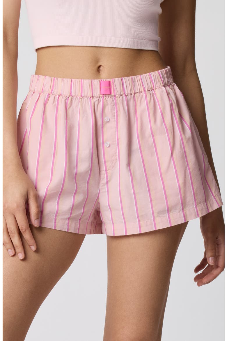 Classic Cotton Blend Boxer Shorts, Main, color, PINK STRIPE