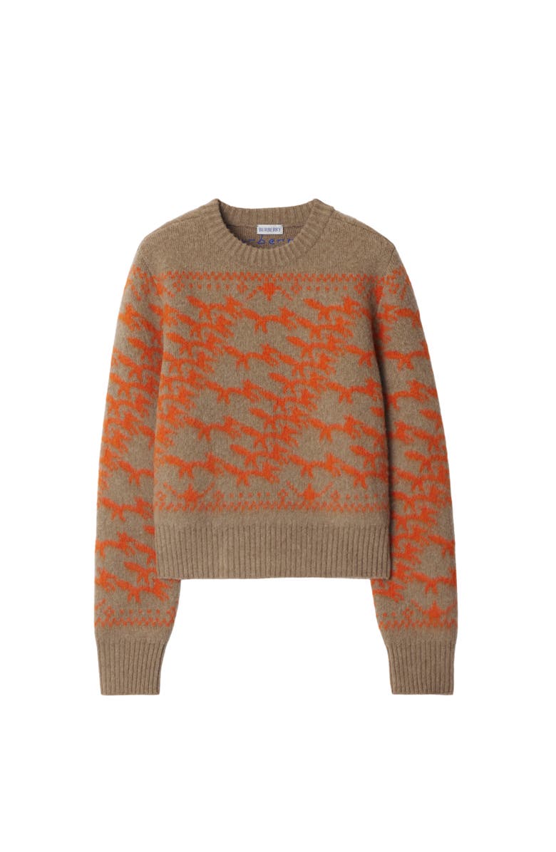 Burberry Cropped Fox Wool Sweater, Alternate, color,