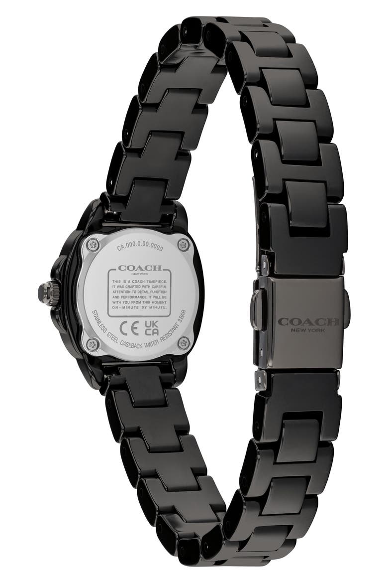Kitt Black Ceramic Bracelet Watch, 21mm, Alternate, color, BLACK