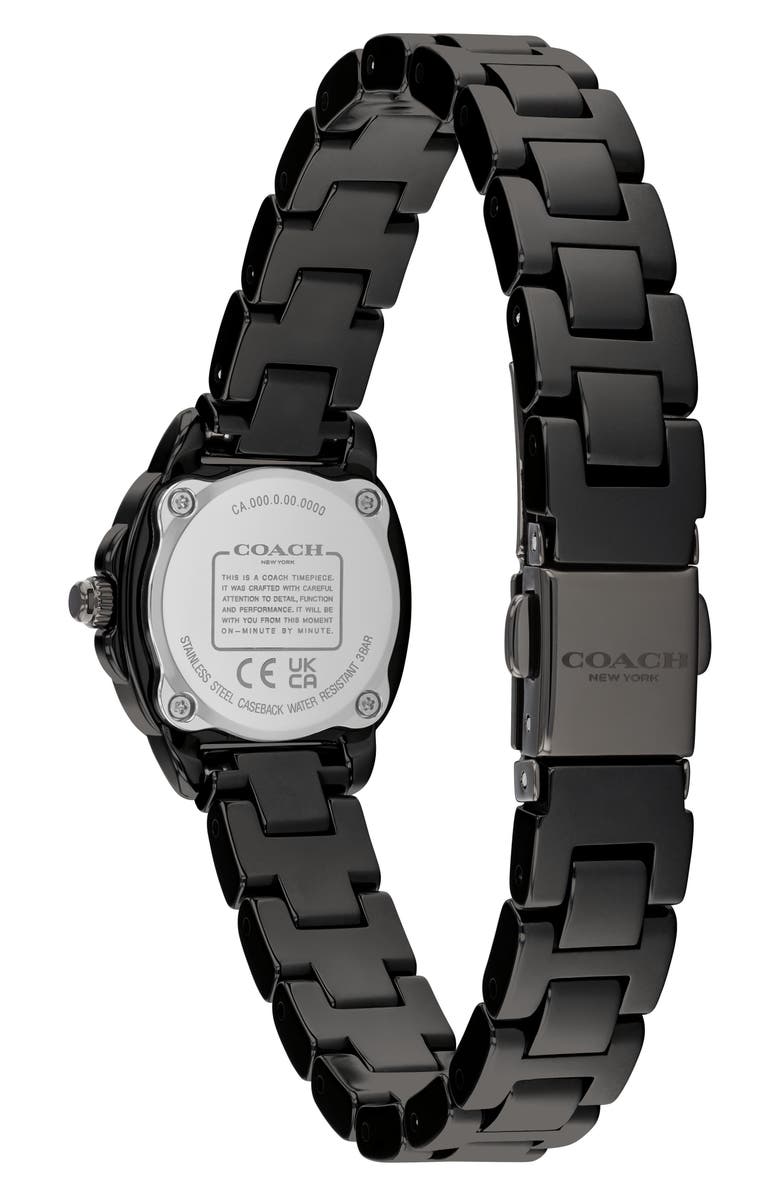 COACH Kitt Black Ceramic Bracelet Watch, 21mm, Alternate, color, Black