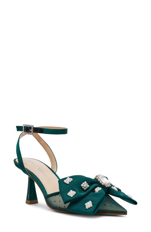 Betsey Johnson Mark Ankle Strap Mesh Pump In Green