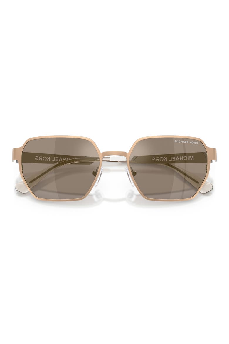 Madagascar 55mm Irregular Sunglasses, Alternate, color, GOLD MATTE / BROWN SILVER