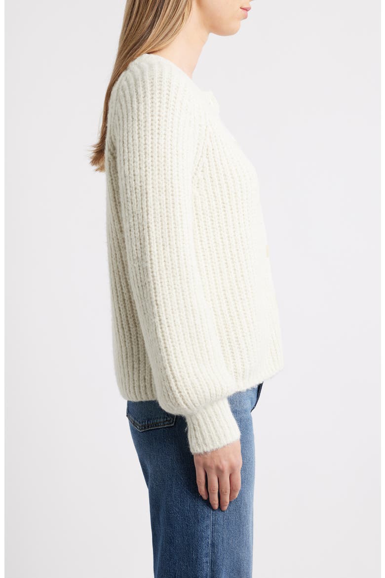 Metallic Shaker Stitch Cardigan, Alternate, color, IVORY PRISTINE