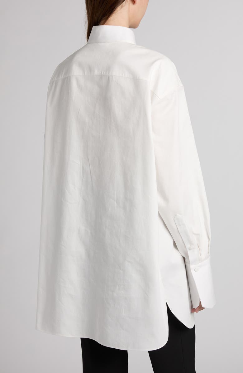 McQueen Crystal Embellished Cotton Button-Up Shirt, Alternate, color, 