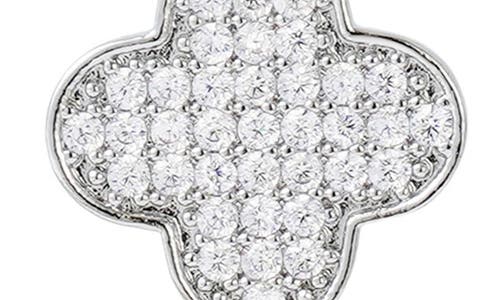 Adornia Silver Plated Cz Clover Drop Earrings In Metallic