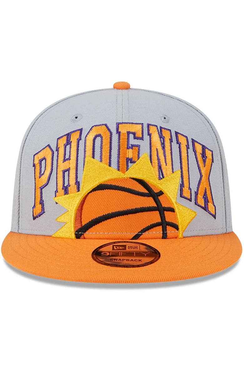 New Era Men's New Era Gray/Orange Phoenix Suns Tip-Off Two-Tone 9FIFTY Snapback Hat, Alternate, color, 