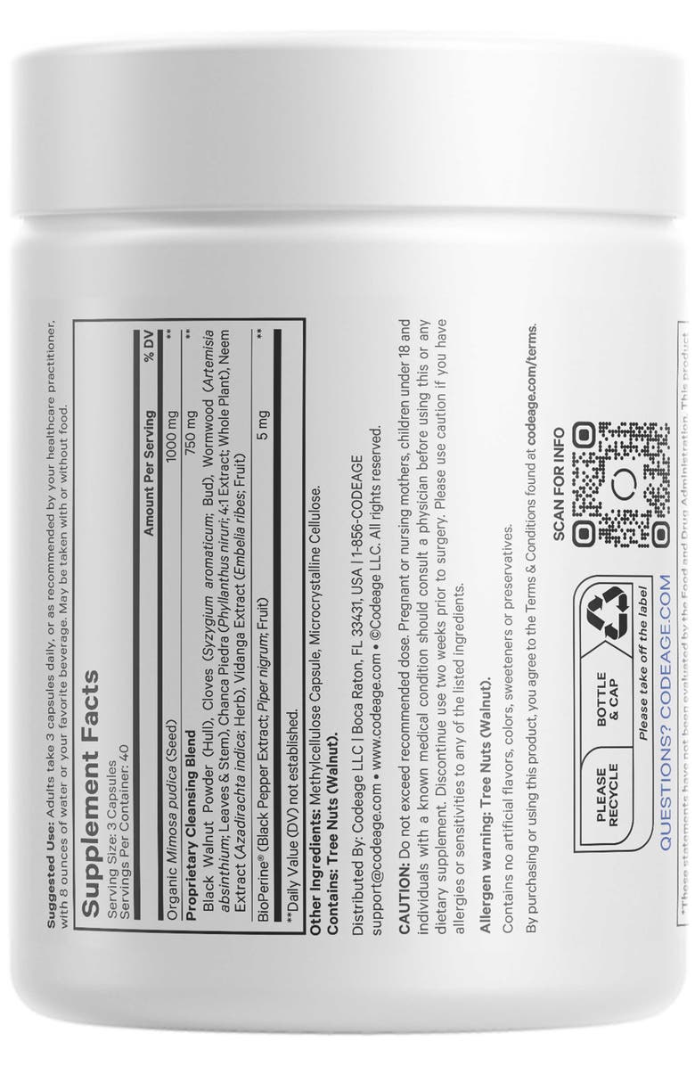 Codeage Organic Mimosa Pudica Seeds Supplement, Alternate, color, White