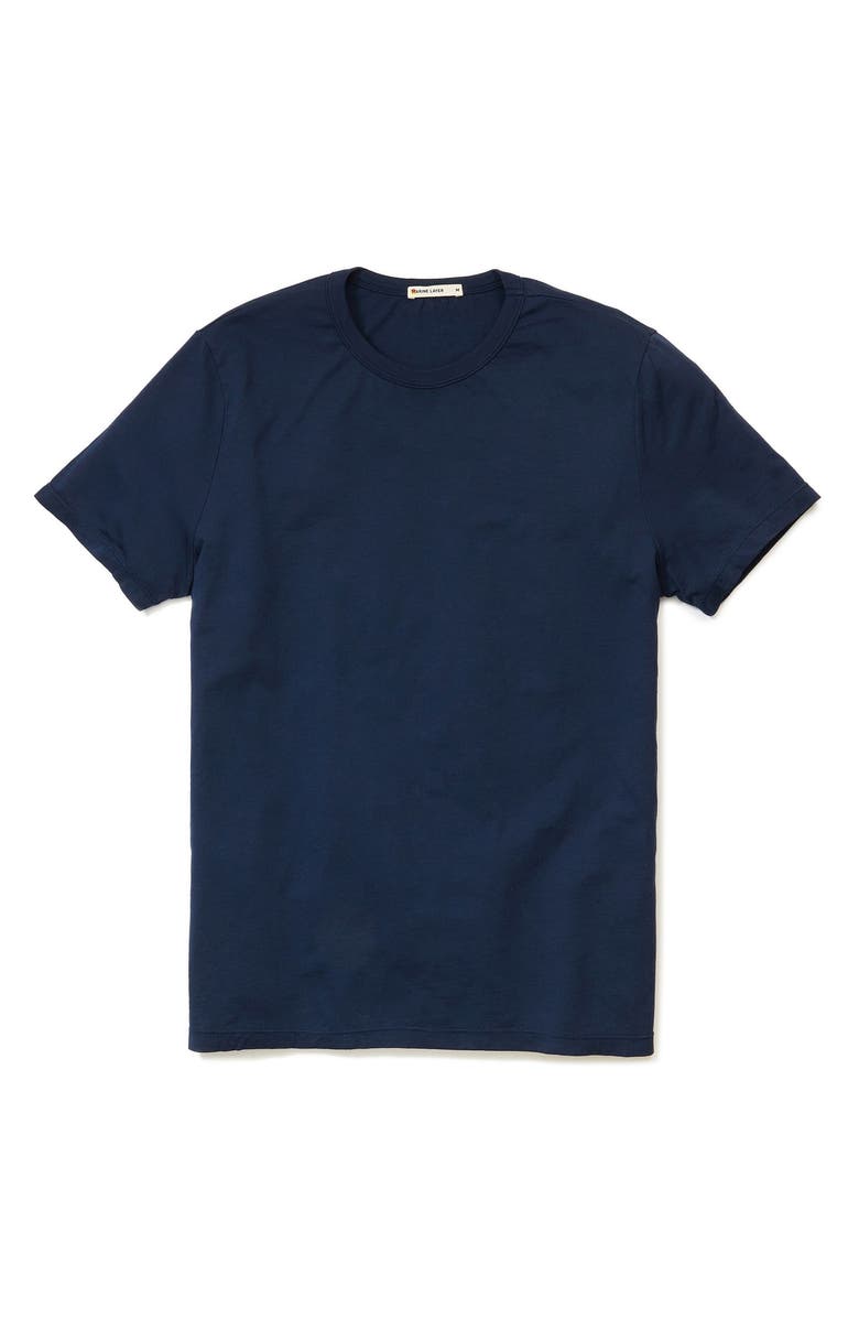 Marine Layer Signature Crewneck T-Shirt, Alternate, color, True Navy