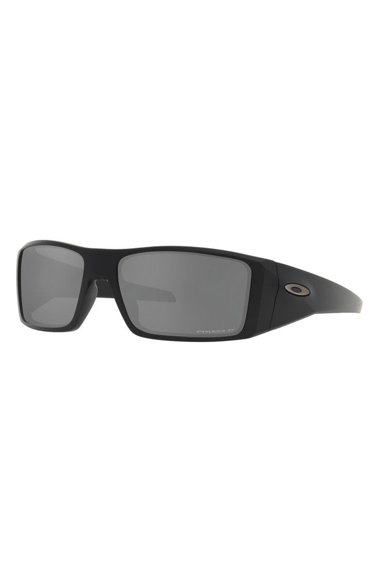 Oakley Heliostat 61mm Prizm<sup>™</sup> Polarized Rectangular Sunglasses, Alternate, color, Matte Black
