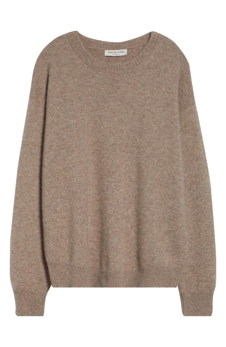 Johnstons of Elgin Jessie Cashmere Crewneck Sweater, Alternate, color, Heathcot Colourway