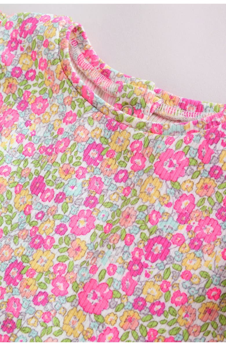 NEXT Kids' Fleuro Ditsy Ruffle Stretch Cotton Top & Leggings Set, Alternate, color, Pink