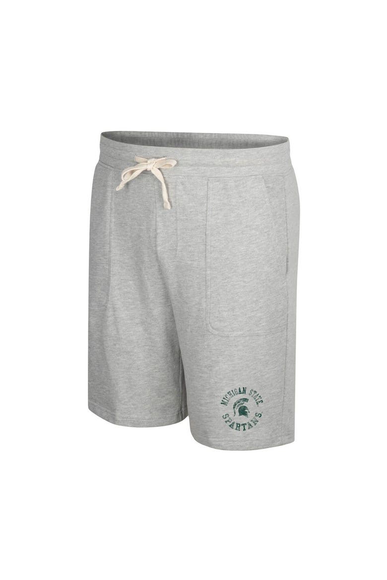 Men's Colosseum Heather Gray Michigan State Spartans Love To Hear This Terry Shorts, Alternate, color, Heather Gray