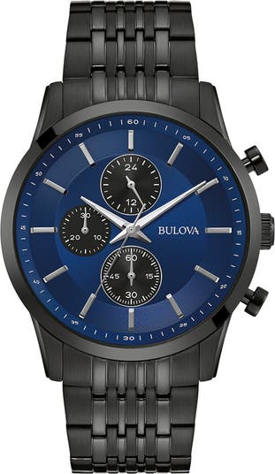 Stainless Steel Chronograph Quartz Bracelet Watch, 42mm