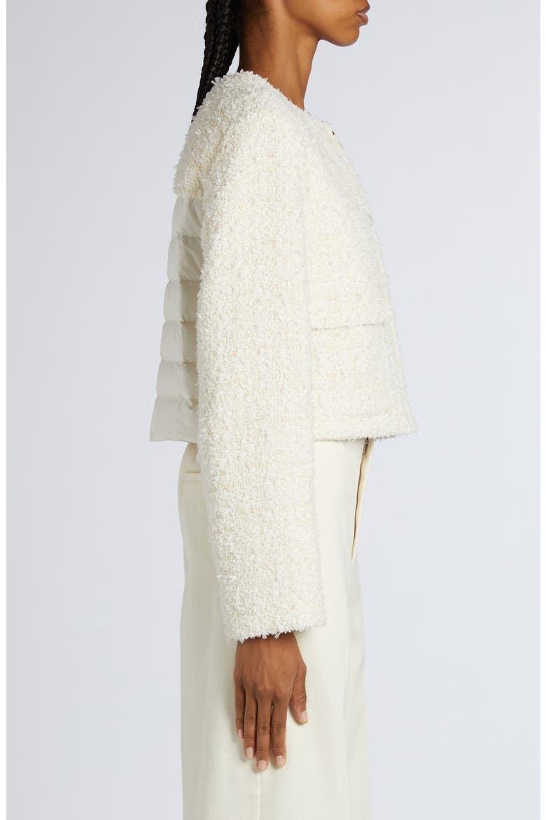 Dauphin Mixed Media Crop Jacket, Alternate, color, PANNA