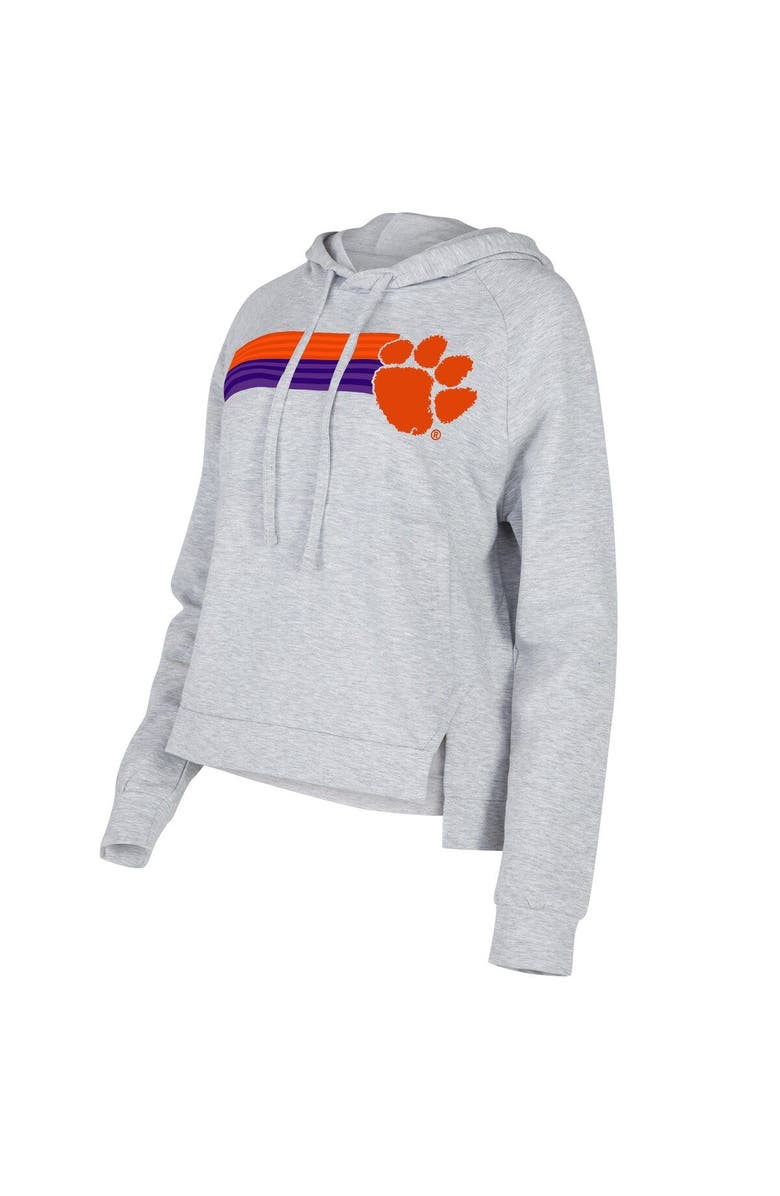 CONCEPTS SPORT Women's Concepts Sport Gray Clemson Tigers Cedar Tri-Blend Raglan Pullover Hoodie, Main, color, Gray