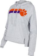 CONCEPTS SPORT Women's Concepts Sport Gray Clemson Tigers Cedar Tri-Blend Raglan Pullover Hoodie
