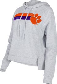 CONCEPTS SPORT Women's Concepts Sport Gray Clemson Tigers Cedar Tri-Blend Raglan Pullover Hoodie