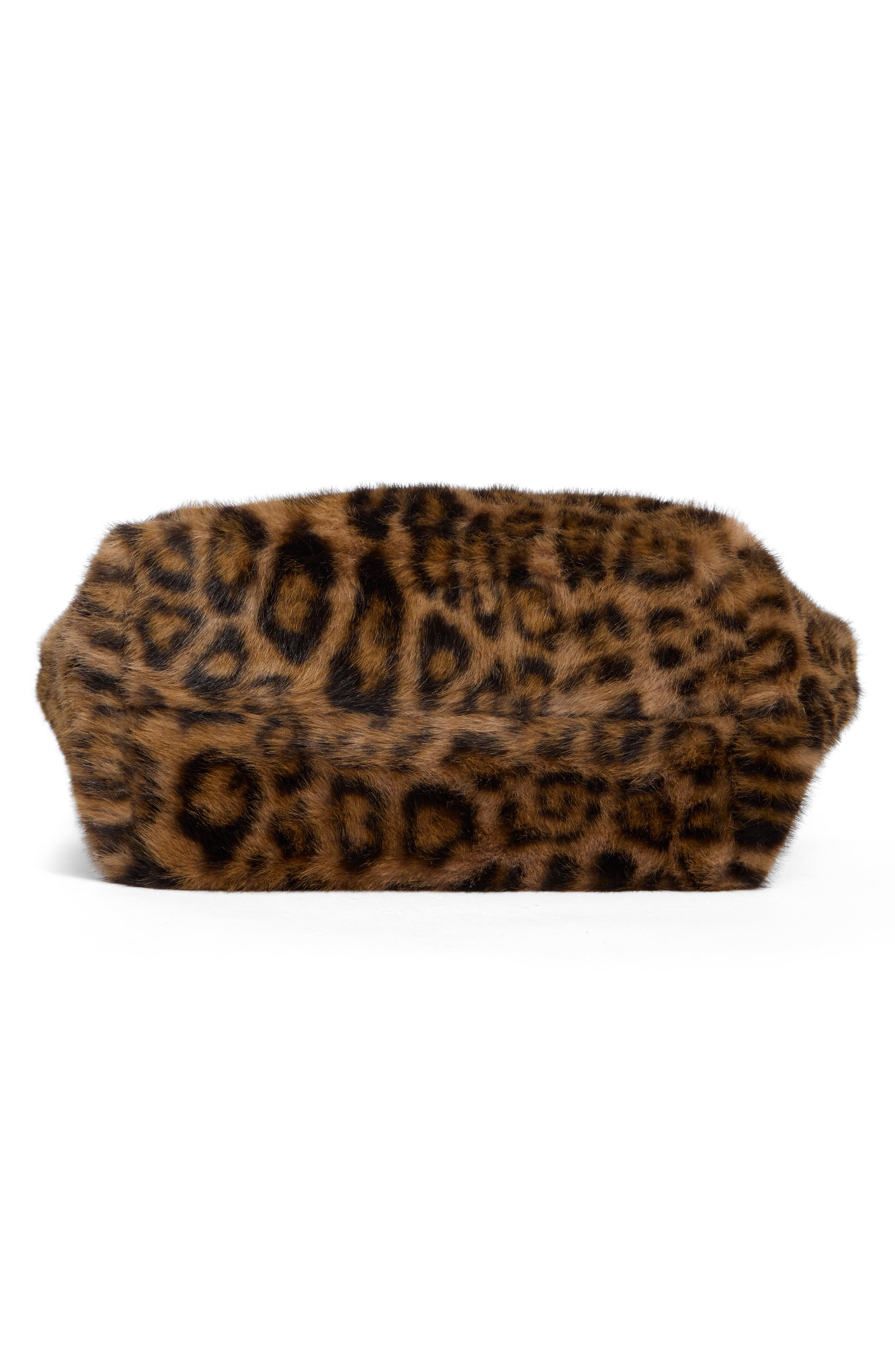 Faux Fur Oversized Clutch, Alternate, color, LEOPARD