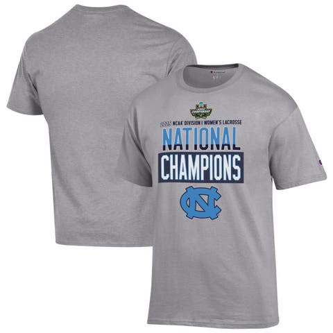 Unisex Champion Gray North Carolina Tar Heels 2025 NCAA Women's Lacrosse National Champions Locker Room T-Shirt