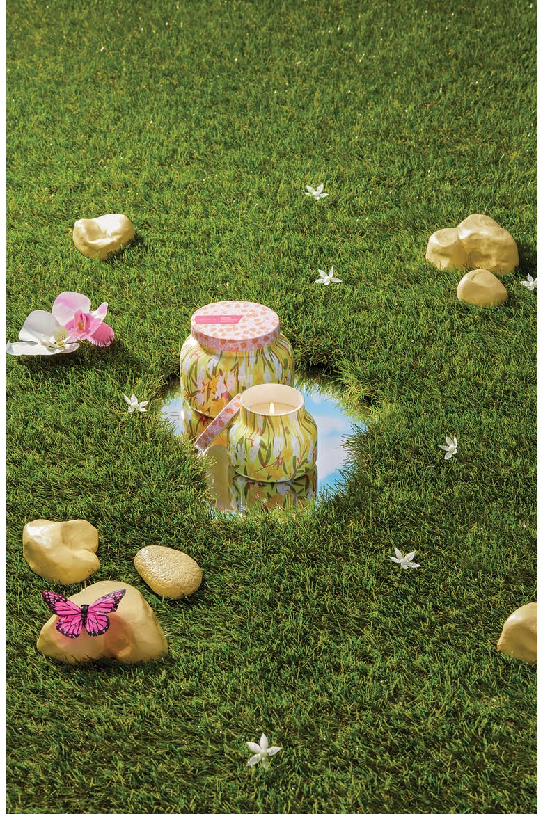 Aloha Orchid Pattern Play Petite Jar Candle, Alternate, color, YELLOW MULTI