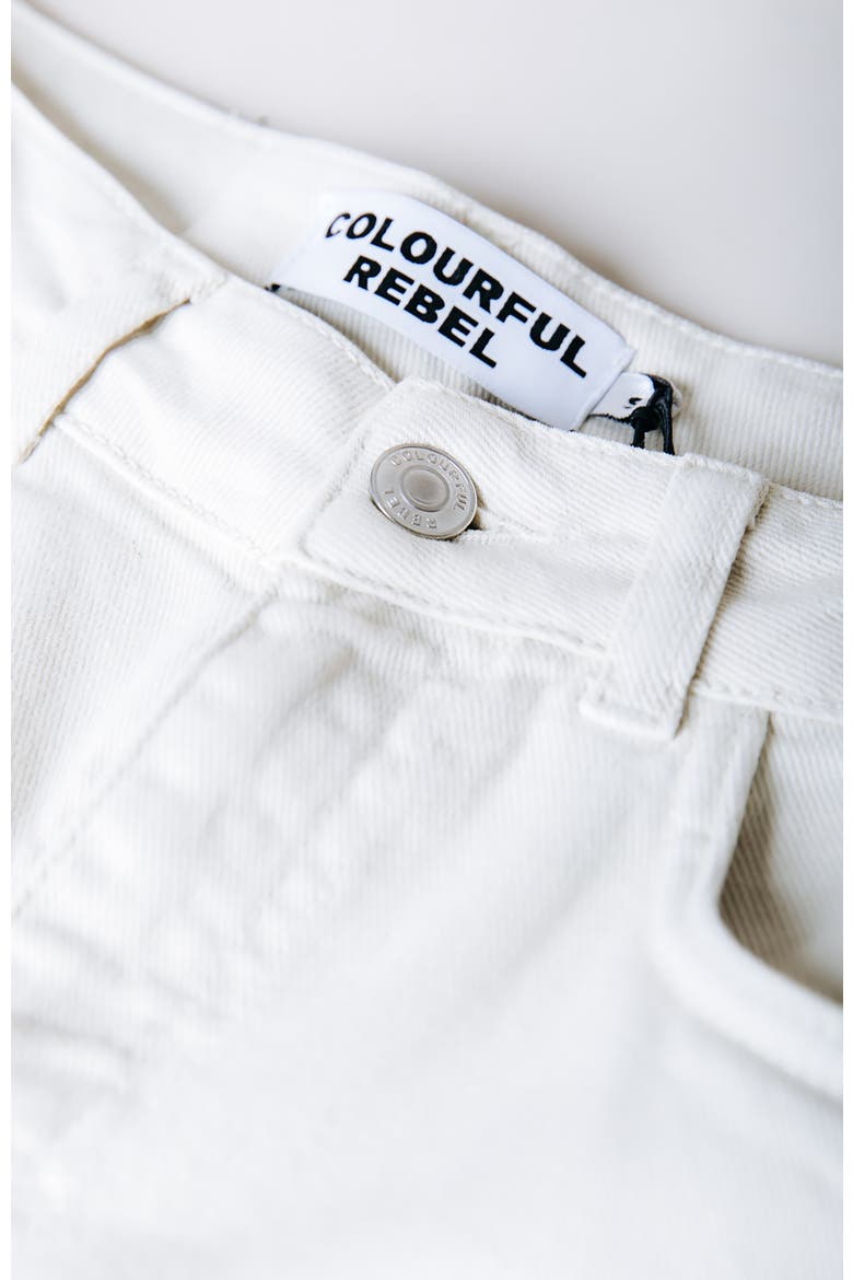 Jones Braided Straight Leg Denim Pants, Alternate, color, White