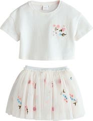NEXT Kids' Graphic T-Shirt & Tulle Skirt Set
