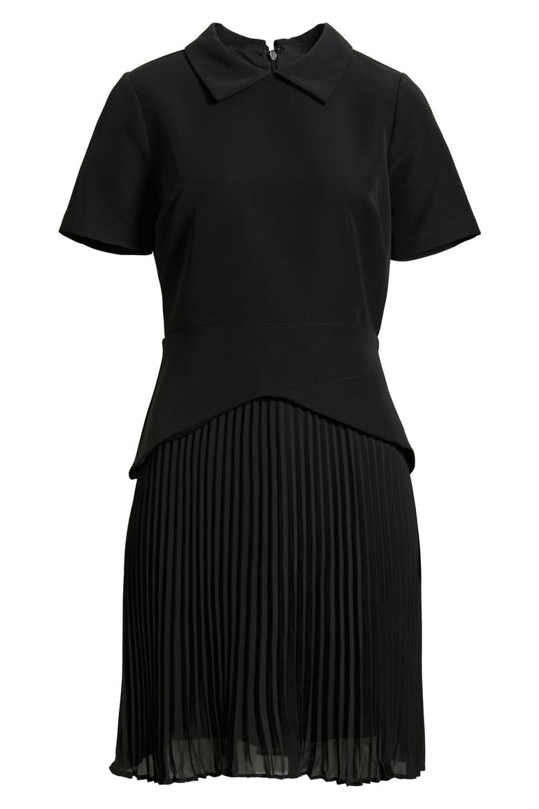 Mixed Media Dress, Alternate, color, BLACK