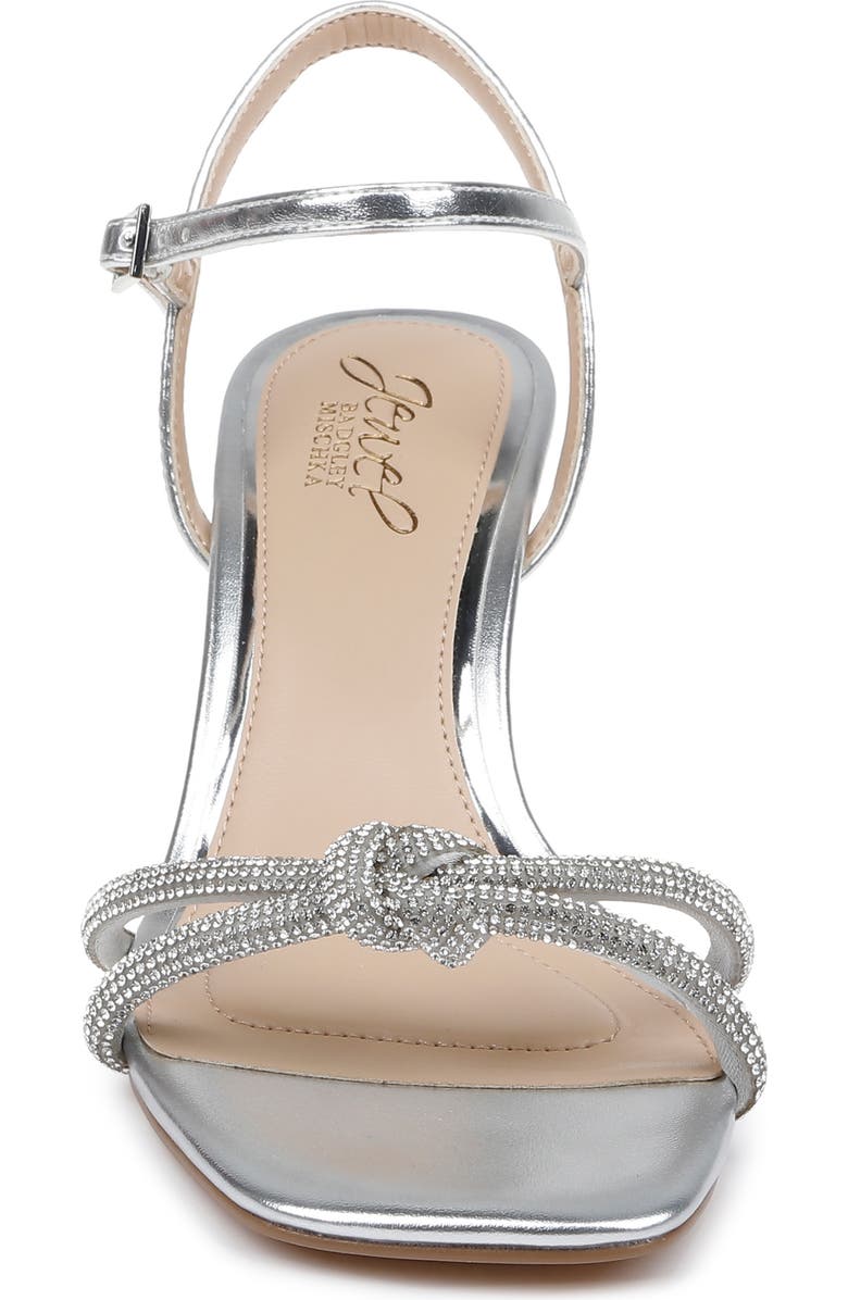 Jewel Badgley Mischka Maci Kitten Heel Ankle Strap Sandal, Alternate, color, Silver Met
