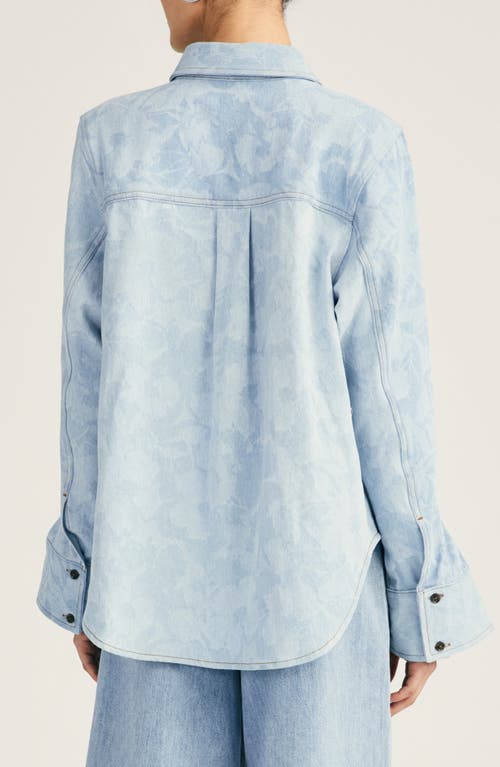 Derek Lam 10 Crosby Wesley Floral Denim Western Button-up Shirt In Laser Floral