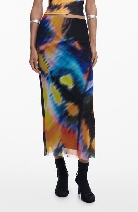 Print Tube Maxi Skirt