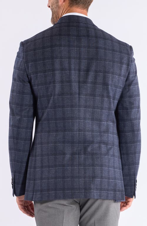 Savile Row Co Plaid Knit Sport Coat In Blue