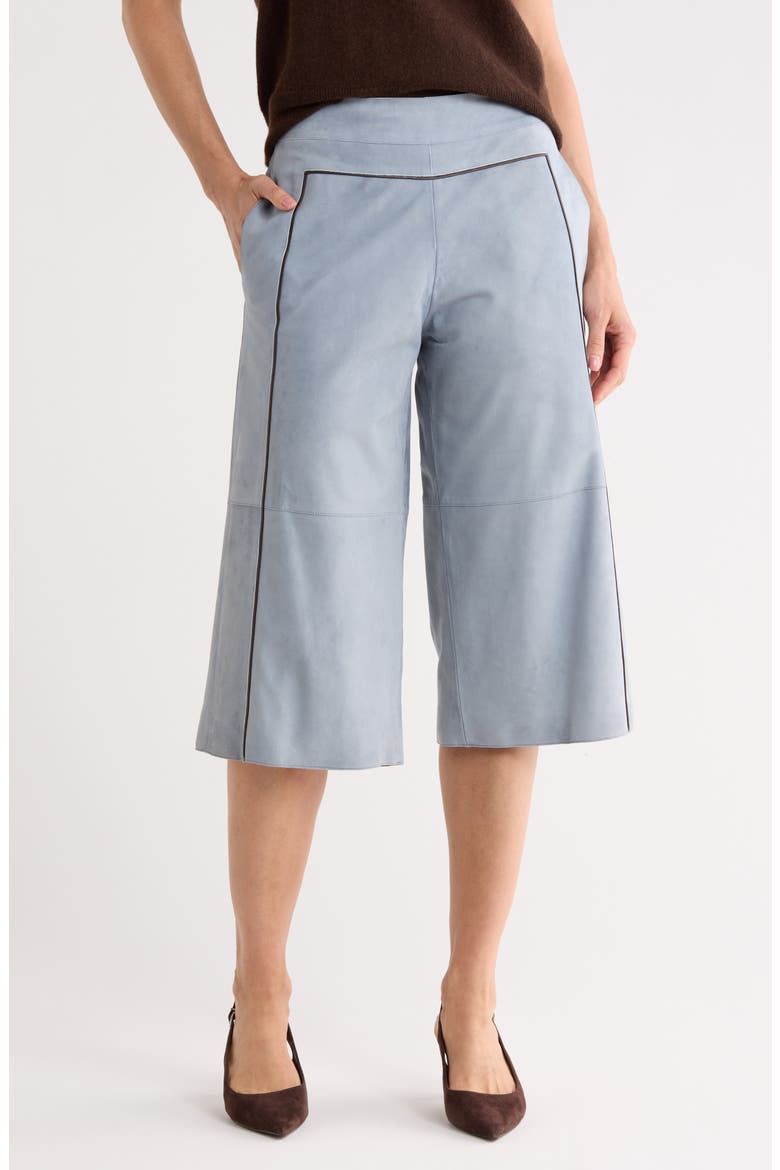Leather Bermuda Shorts, Main, color, CLOUD BLUE