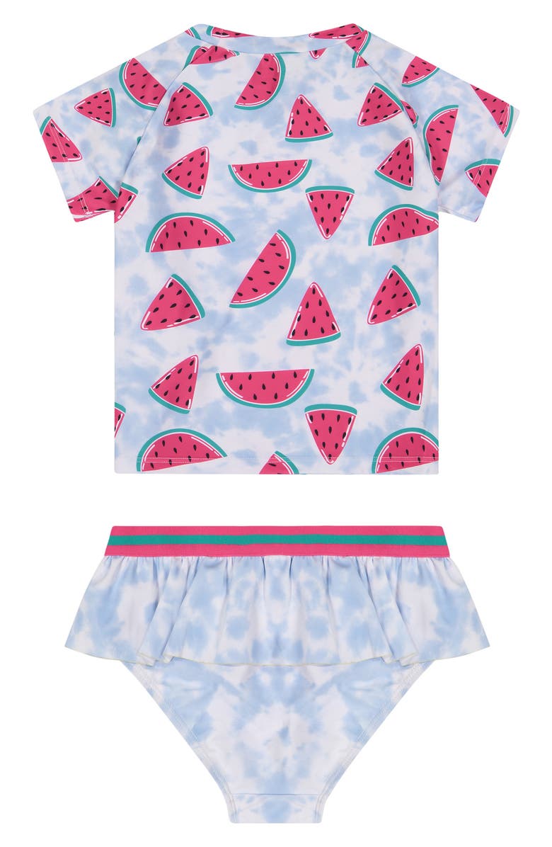 Andy & Evan Kids' Stripe Long Sleeve Two-Piece Rashguard Swimsuit, Alternate, color, 