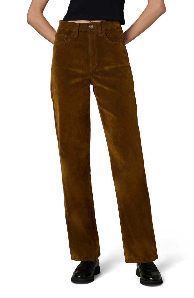 Joe's Jeans The Margot Flocked High Waist Straight Leg Jeans, Main, color, Bronze Brown