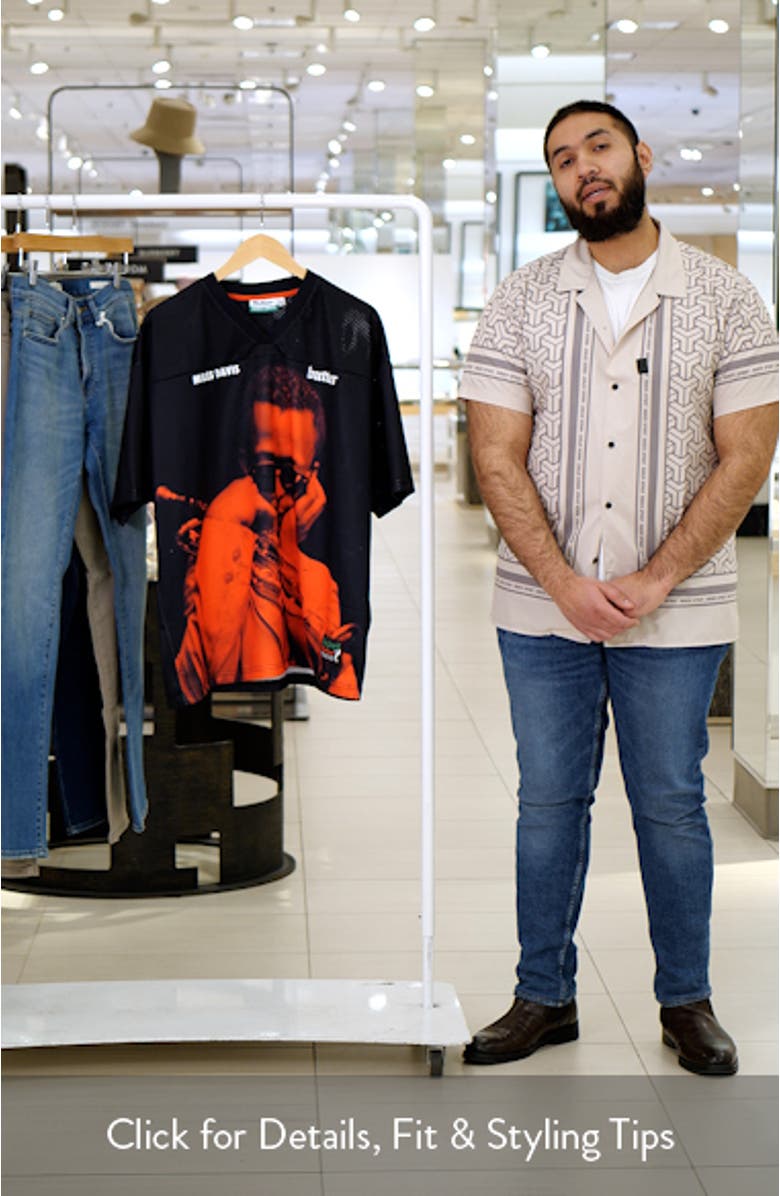 'Round about Midnight Graphic Mesh Jersey, sales video thumbnail