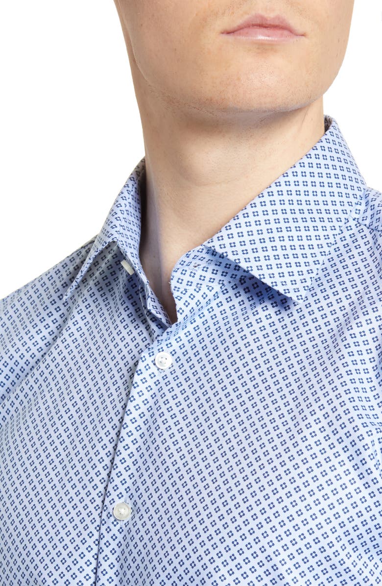BOSS Slim Fit Geometric Travel Dress Shirt, Alternate, color,
