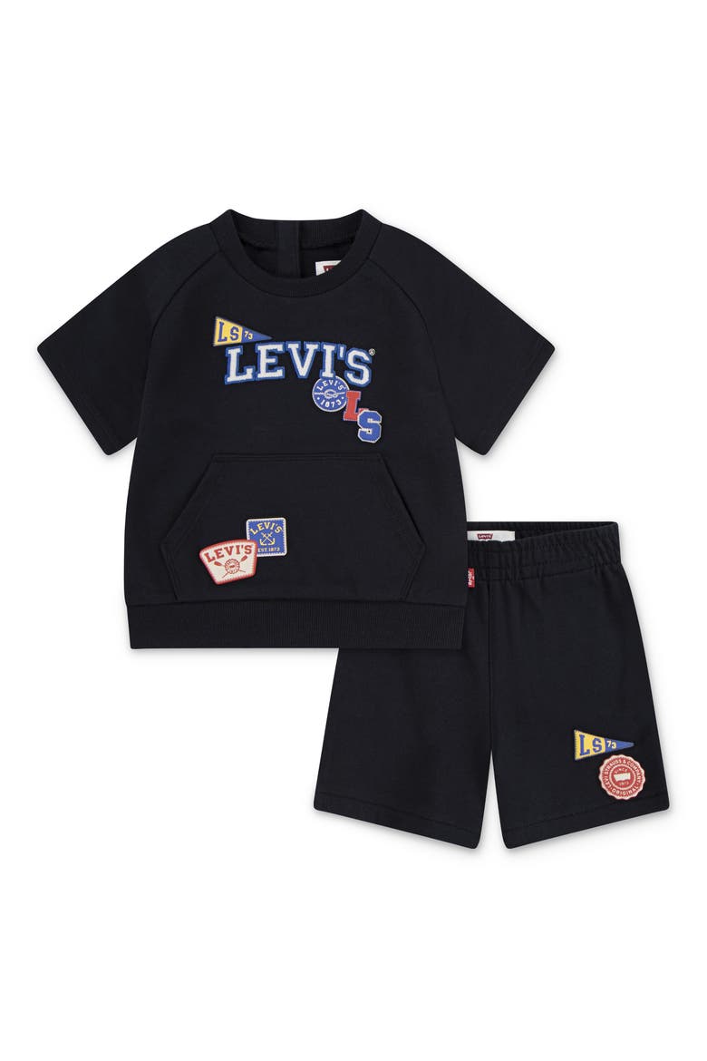 Coastal Prep T-Shirt & Shorts Set, Main, color, BLACK