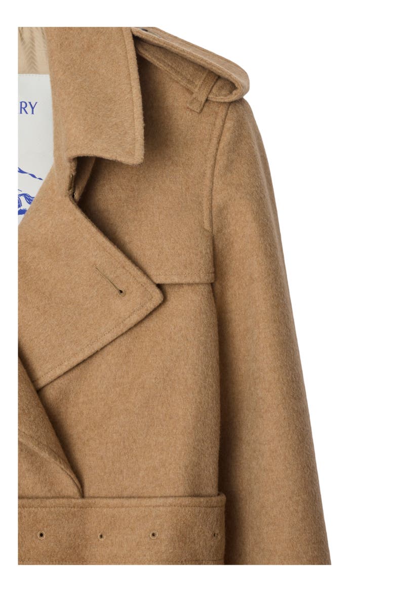 Long Cashmere Kensington Trench Coat, Alternate, color, Camel beige