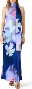 Steve Madden Jaidan Satin Scarf Maxi Dress
